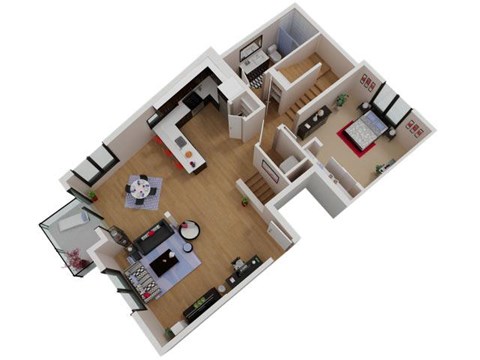 Floor plan for 3 beds, 2 baths, 1550 sqft